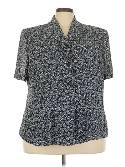 Pre-owned Julian Taylor Short Sleeve Blouse In Blue