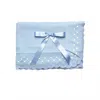 Juliana Baby Dotted Blanket In Light Blue With Ivory In Blue