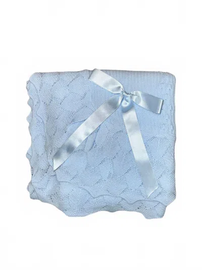 Juliana Detailed Knit Blanket In Light Blue