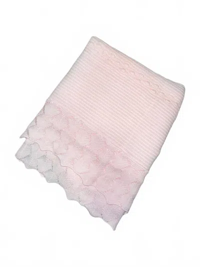Juliana Detailed Knit Blanket In Light Pink