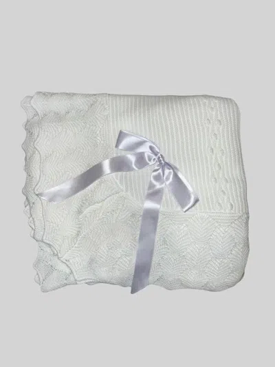 Juliana Detailed Knit Blanket In White