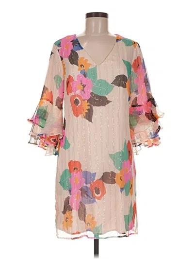 Pre-owned Julie Brown Casual Dress In Tan