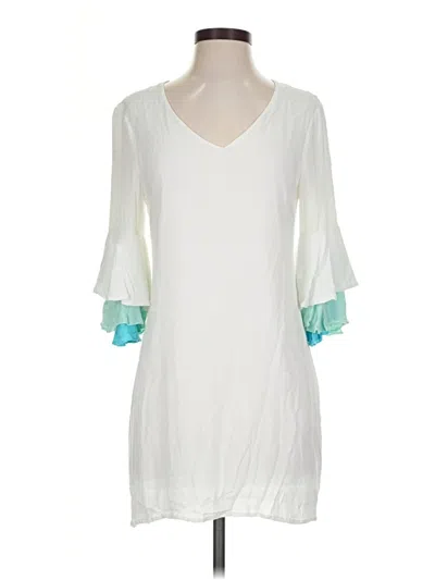 Pre-owned Julie Brown Casual Dress In White