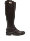 Julie Dee 30mm Buckle-fastening Leather Boots In Brown