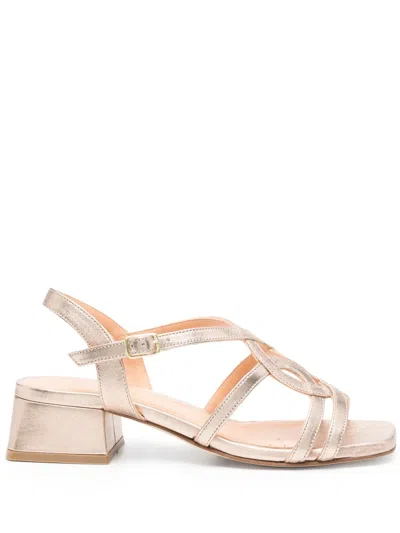 Julie Dee 35mm Leather Sandals In Gold