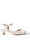 Julie Dee 55mm Leather Pumps In White