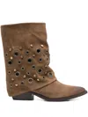 Julie Dee 45mm Eyelet-detail Boots In Brown
