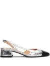 Julie Dee Pumps In Platinum Leather In Silver