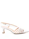 Julie Dee 55mm Leather Pumps In White