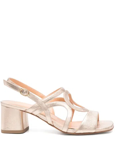 Julie Dee 55mm Leather Sandals In Gold