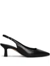 Julie Dee Pumps In Black Leather In 黑色