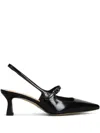 Julie Dee Pumps In Black Leather In Black