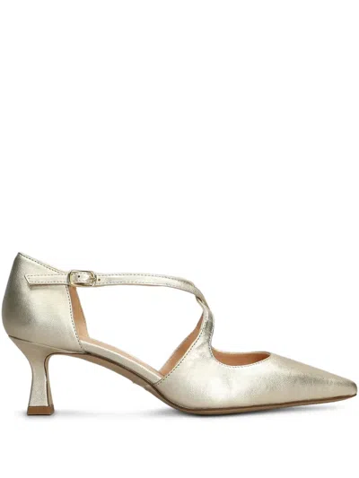 Julie Dee 60mm Leather Pumps In Gold