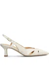 Julie Dee Pumps In White Leather In Neutrals