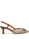 Julie Dee Pumps In Leather Color Raffia In Neutrals