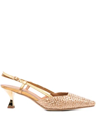Julie Dee 65mm Woven Slingback Pumps