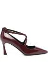 Julie Dee 75mm Criss-cross Strap Pumps In Brown
