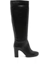 Julie Dee 80mm Block-heel Calf-leather Boots In Black