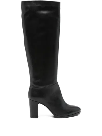 Julie Dee 80mm Block-heel Calf-leather Boots In Black