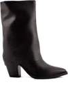 Julie Dee 80mm Folded-cuff Pointed-toe Boots In Black