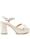 Julie Dee Sandals In Platinum Leather