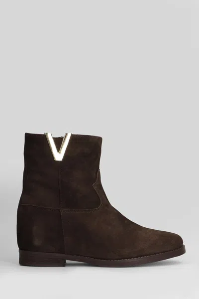 Julie Dee Ankle Boots Inside Wedge In Brown