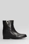 Julie Dee Ankle Boots Inside Wedge In Black Leather In Multi