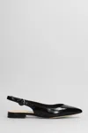 Julie Dee Ballet Flats In Black Leather In Black