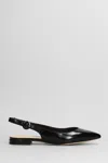 Julie Dee Ballet Flats In Black Leather In Black