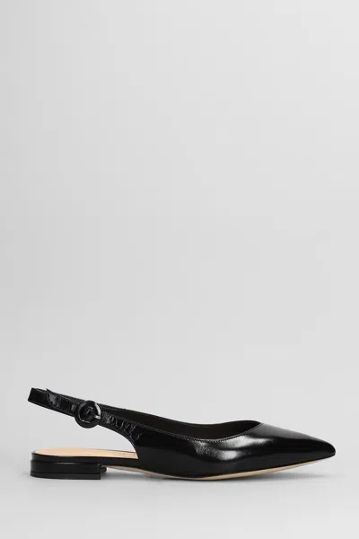 JULIE DEE BALLET FLATS IN BLACK LEATHER