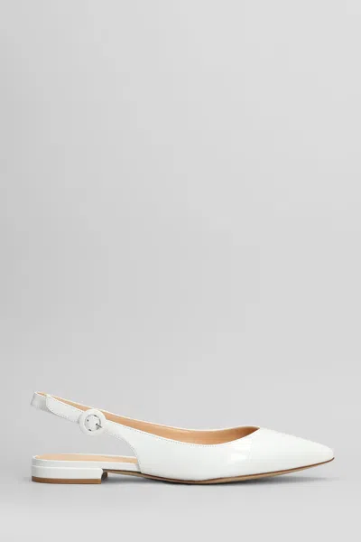 JULIE DEE BALLET FLATS IN WHITE LEATHER