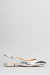Julie Dee Ballet Flats In Silver Leather In Silver