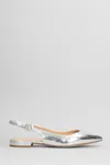 Julie Dee Ballet Flats In Silver Leather In Silver