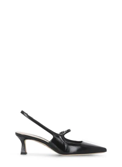 Julie Dee 60mm Leather Pumps In Black