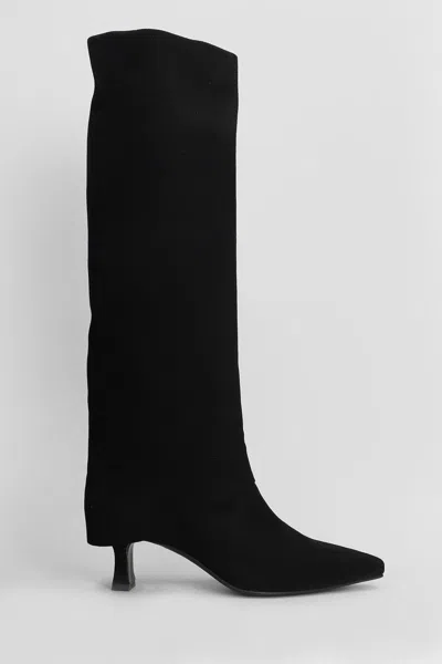 Julie Dee High Heels Boots In Black Suede