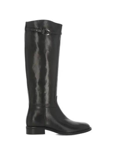 Julie Dee Buckle-strap Leather Boots In Multi