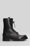 Julie Dee Combat Boots In Black Leather In Black