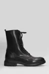Julie Dee Combat Boots In Black Leather In Black