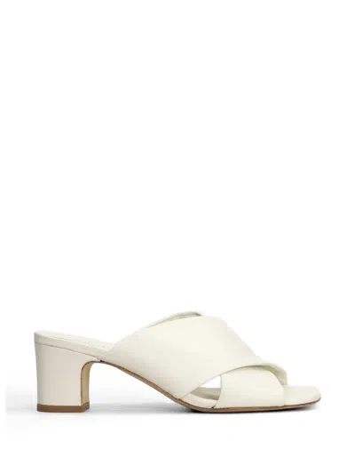 Julie Dee Criss-cross Leather Mules In Multi