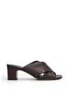 Julie Dee Crossover-strap Mules In Brown