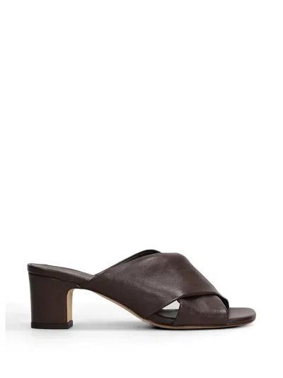 Julie Dee Crossover-strap Mules In Brown