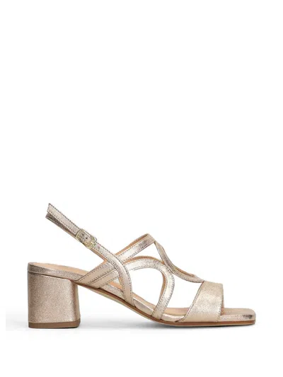 Julie Dee Cut-out Metallic-effect Sandals In Gold