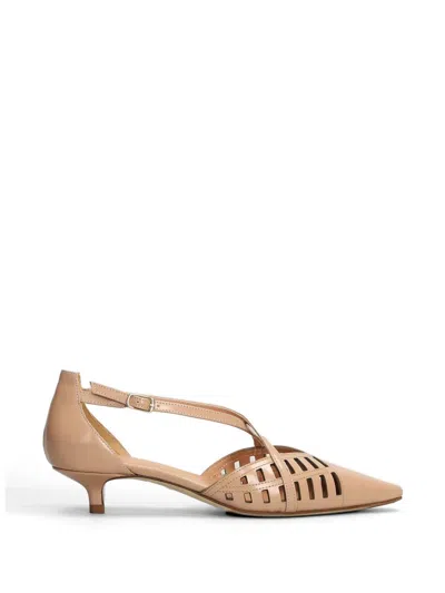 Julie Dee Cut-out Pointed-toe Pumps In Neutral