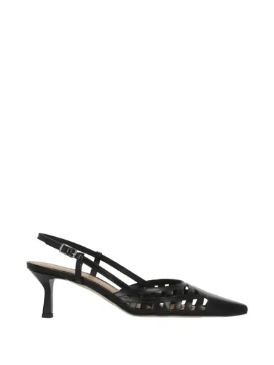 Julie Dee Cut-out Slingback Pumps In Black