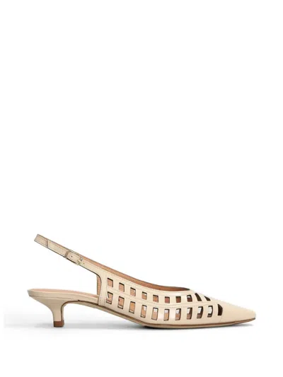 Julie Dee Cut-out Slingback Pumps In Neutral
