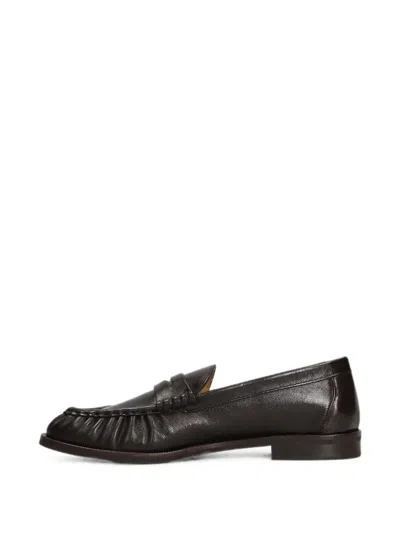 Julie Dee Gathered Leather Loafers In Multi