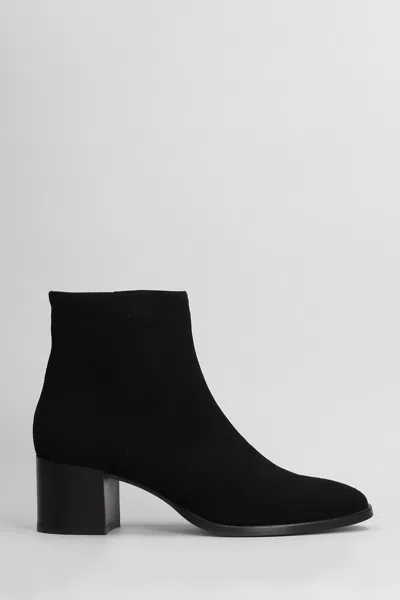 JULIE DEE HIGH HEELS ANKLE BOOTS IN BLACK SUEDE