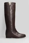 Julie Dee In Dark Brown Leather In Brown