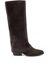 Julie Dee Knee Panelled 40 Boot In Brown