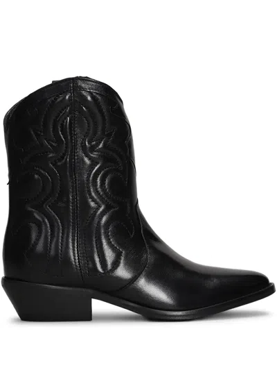 JULIE DEE LEATHER ANKLE BOOTS